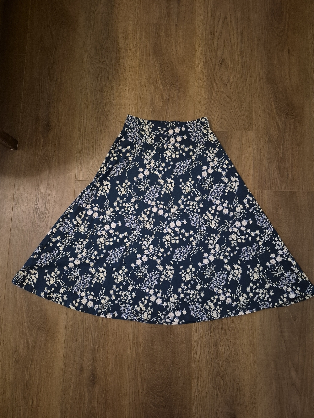 Navy Floral Full Circle Skirt